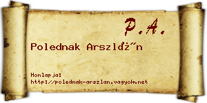 Polednak Arszlán névjegykártya